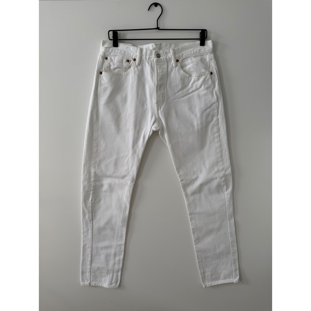 Levis 501 Original Fit Jeans Mens 31x32 White Denim Jeans Button Fly